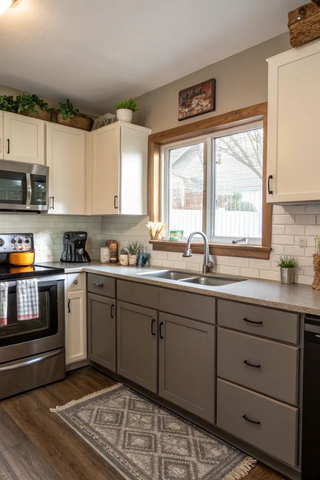 Dual-tone cabinetry concepts enhance richness and allure.