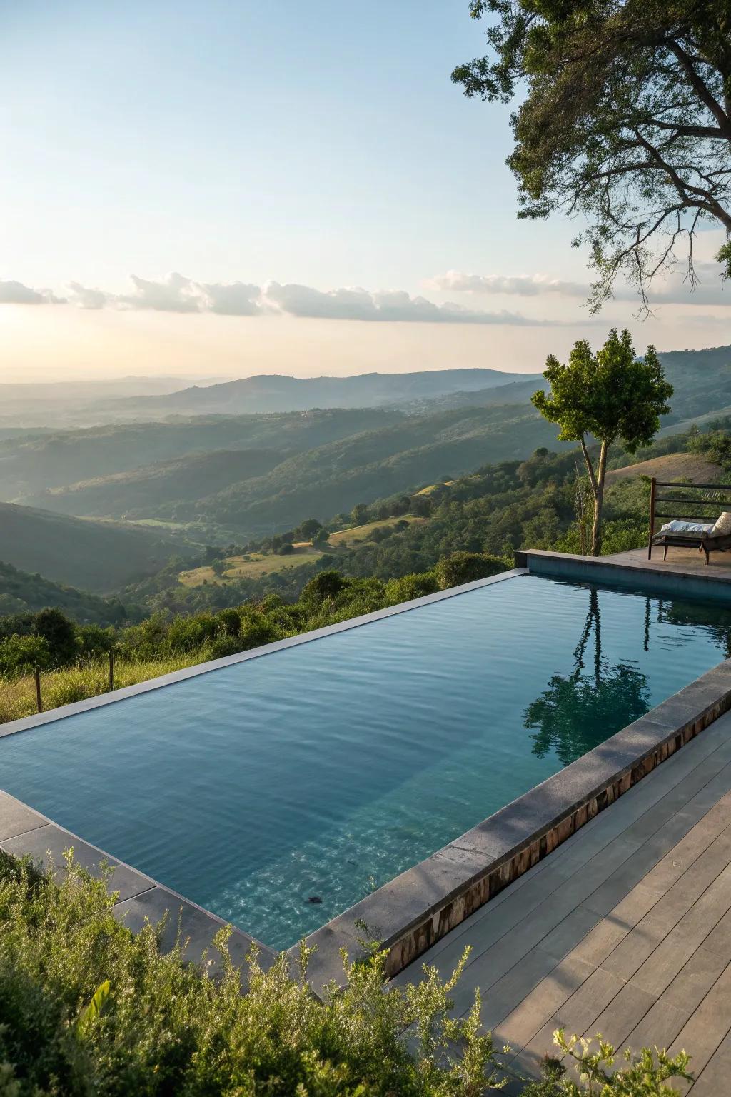 An infinity pool that seamlessly integrates with the backdrop.