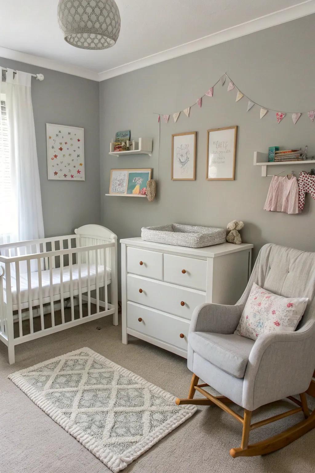 A bright color scheme brightens the nursery.