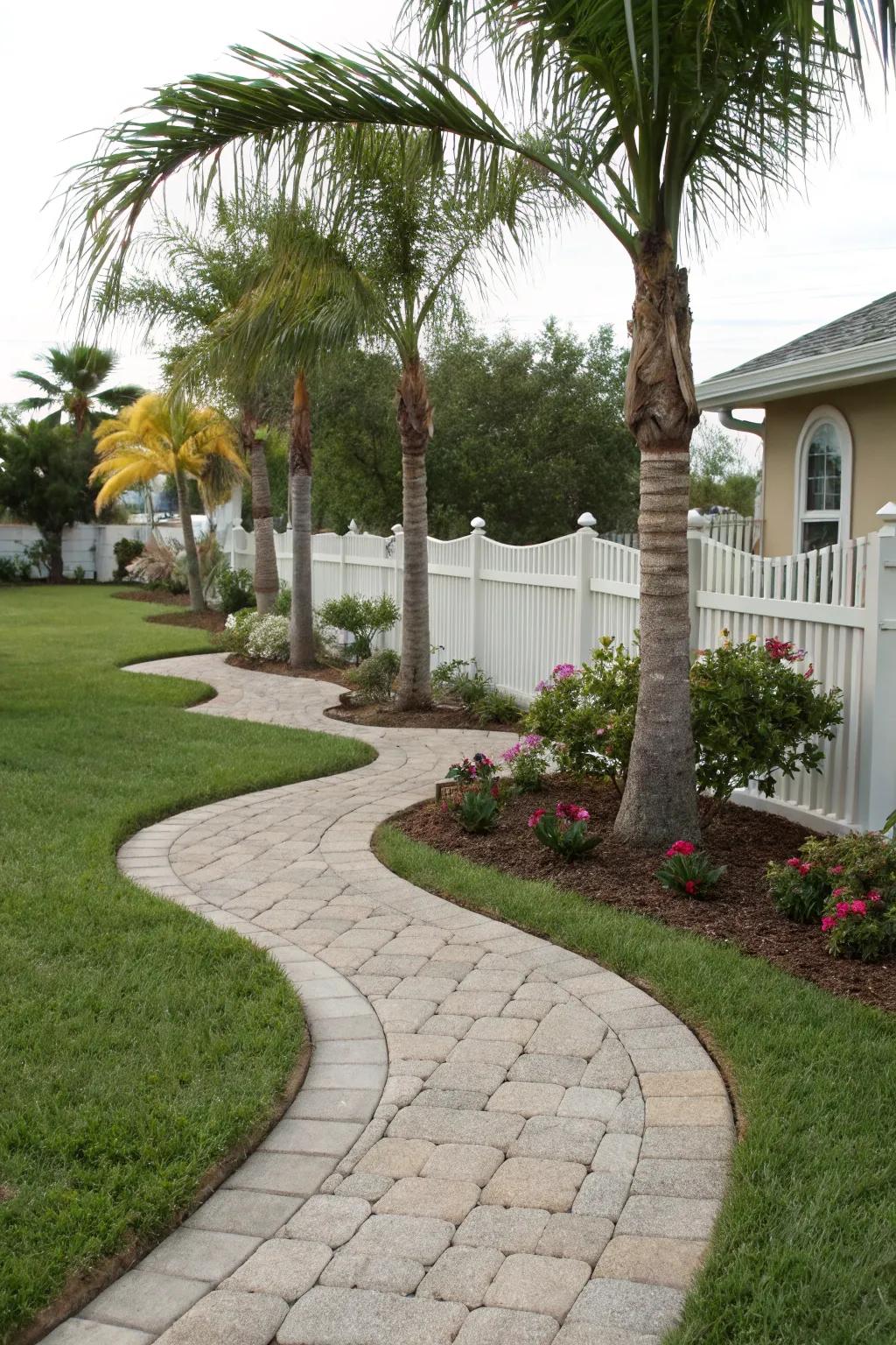 Curved walkways provide an inviting path through your garden.