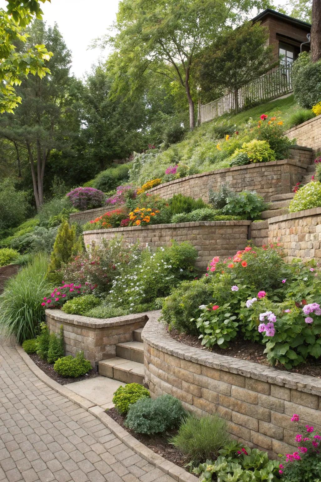 Tiered gardens amplify space and inject depth into your landscape.