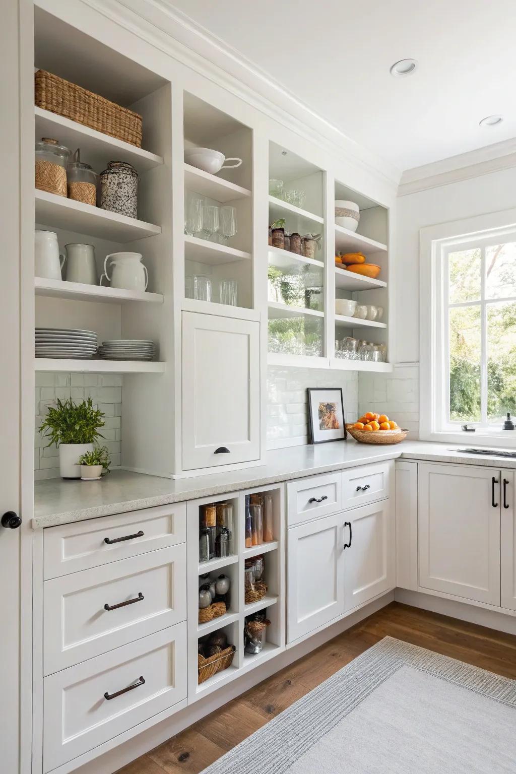 Clever storage solutions maximize space in a small kitchen.