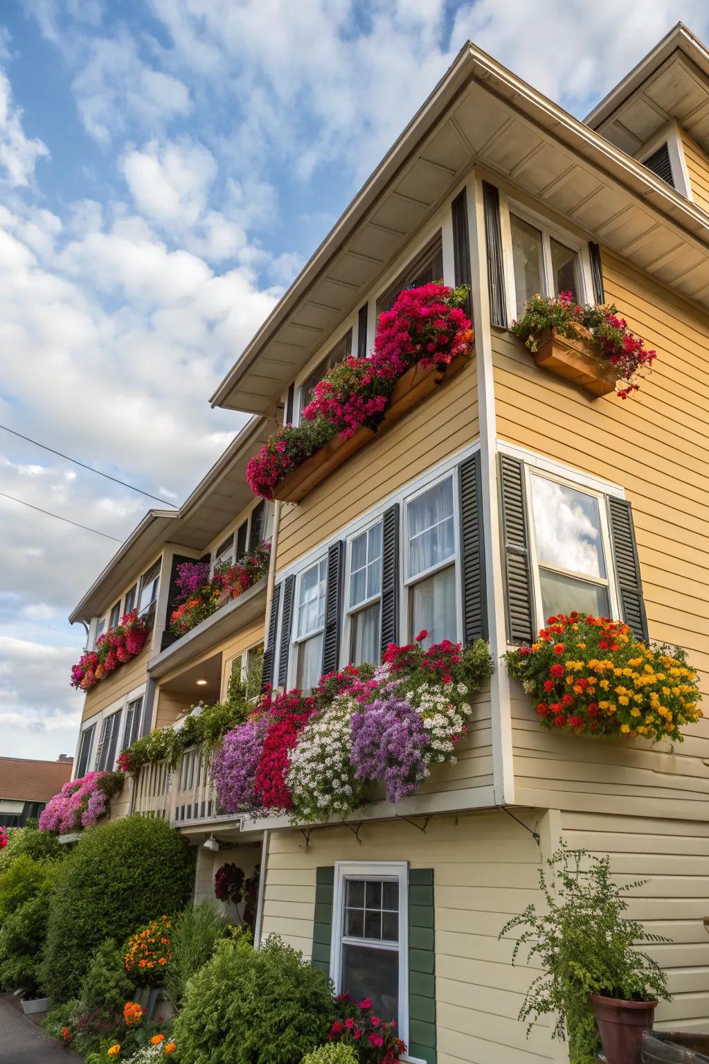 Any home benefits from the charm and color of window boxes.