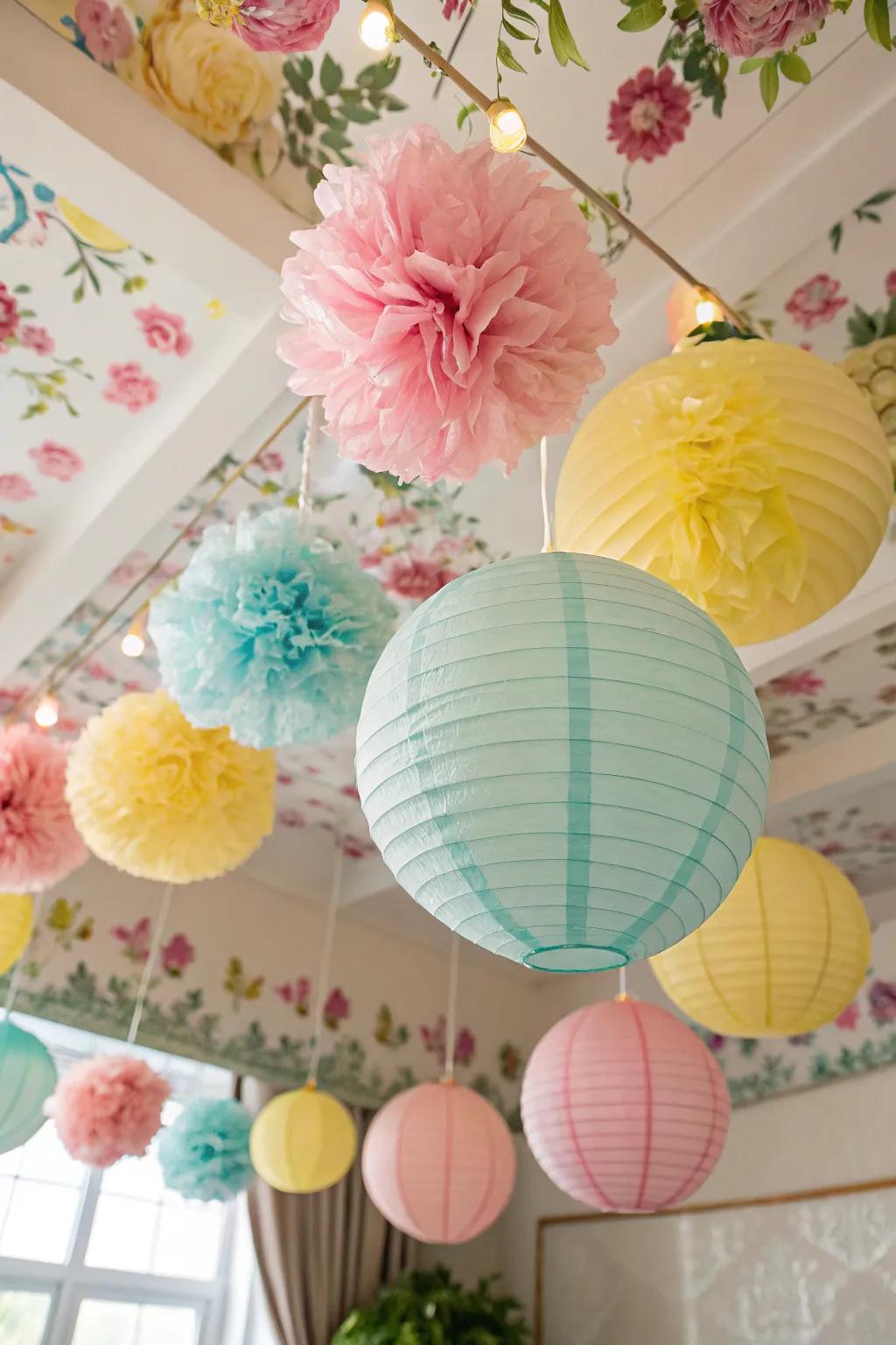 Suspended decorations give a fun, playful vibe to your spring decor.