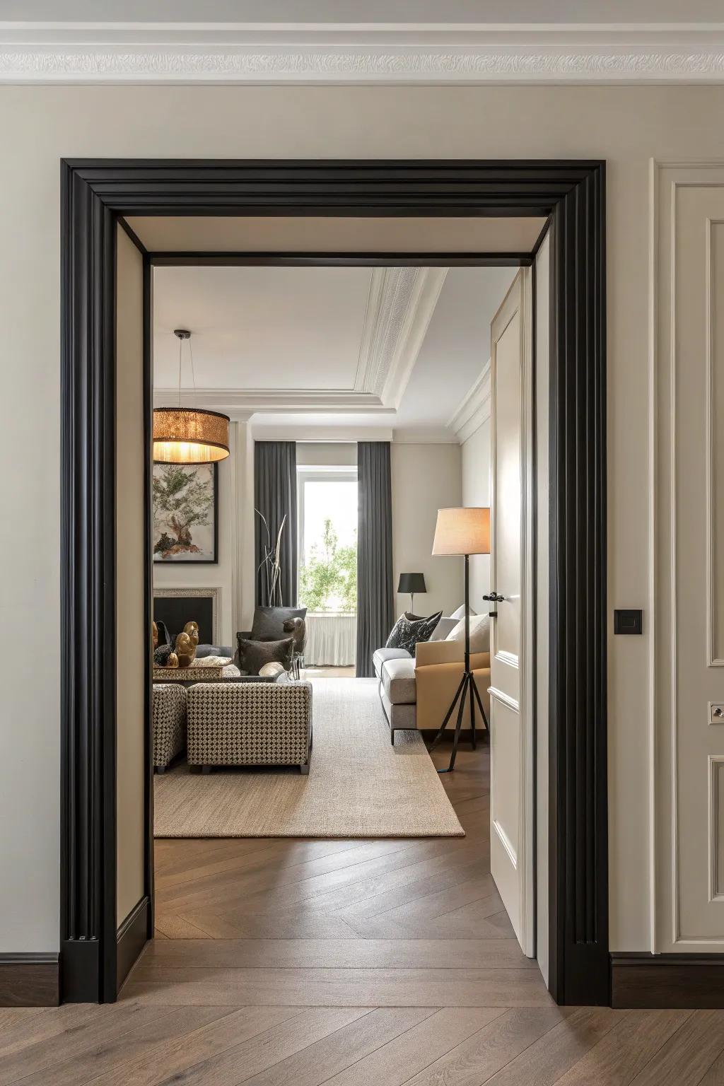 Deep square edging presents a striking contrast against radiant walls.