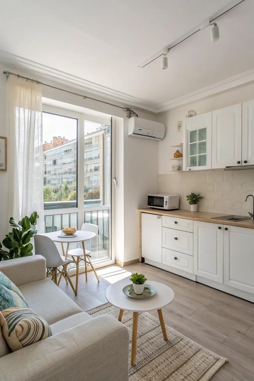Light tones improve the feeling of space and brightness.