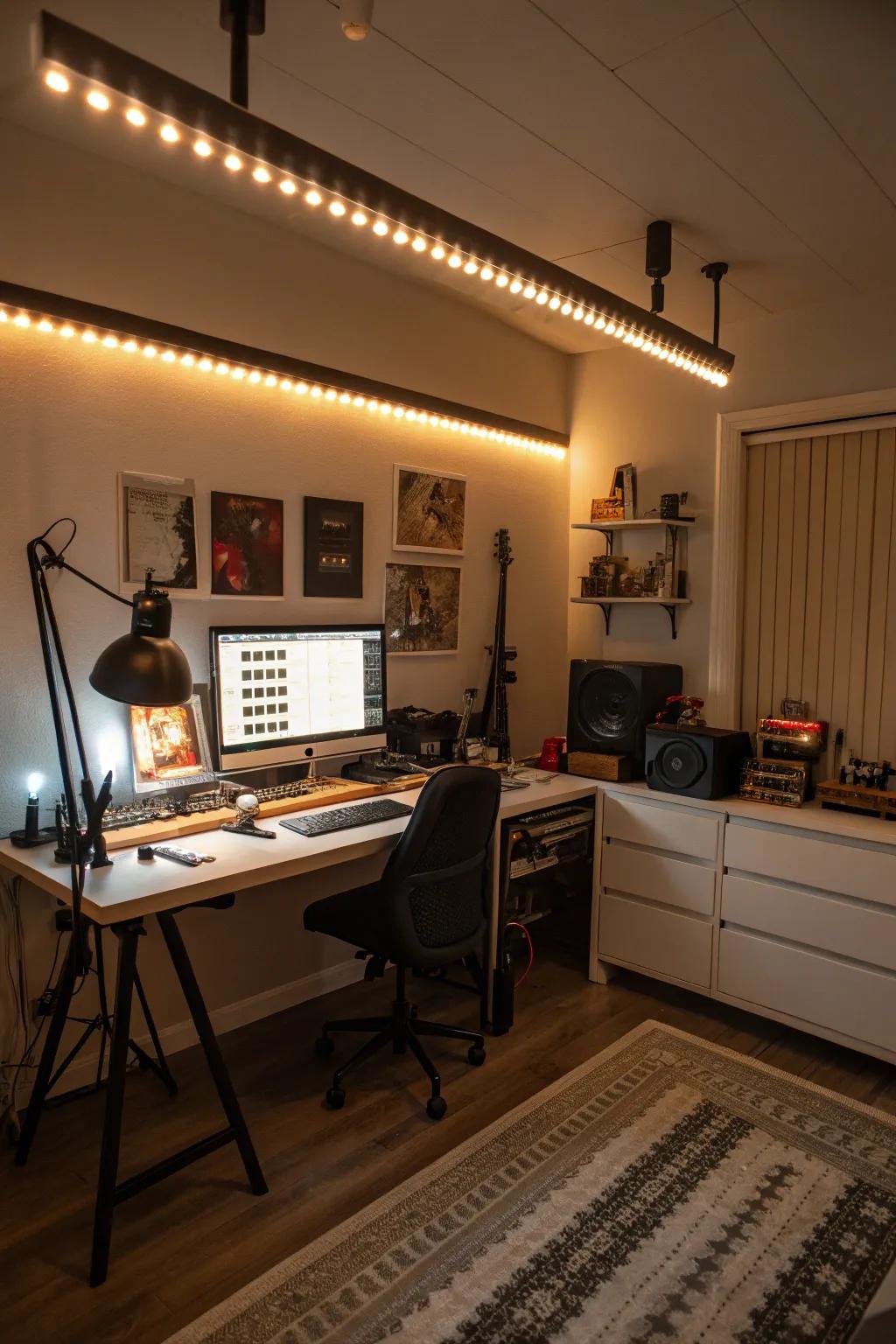 Adjustable lighting can transform your workspace into a haven for creativity.