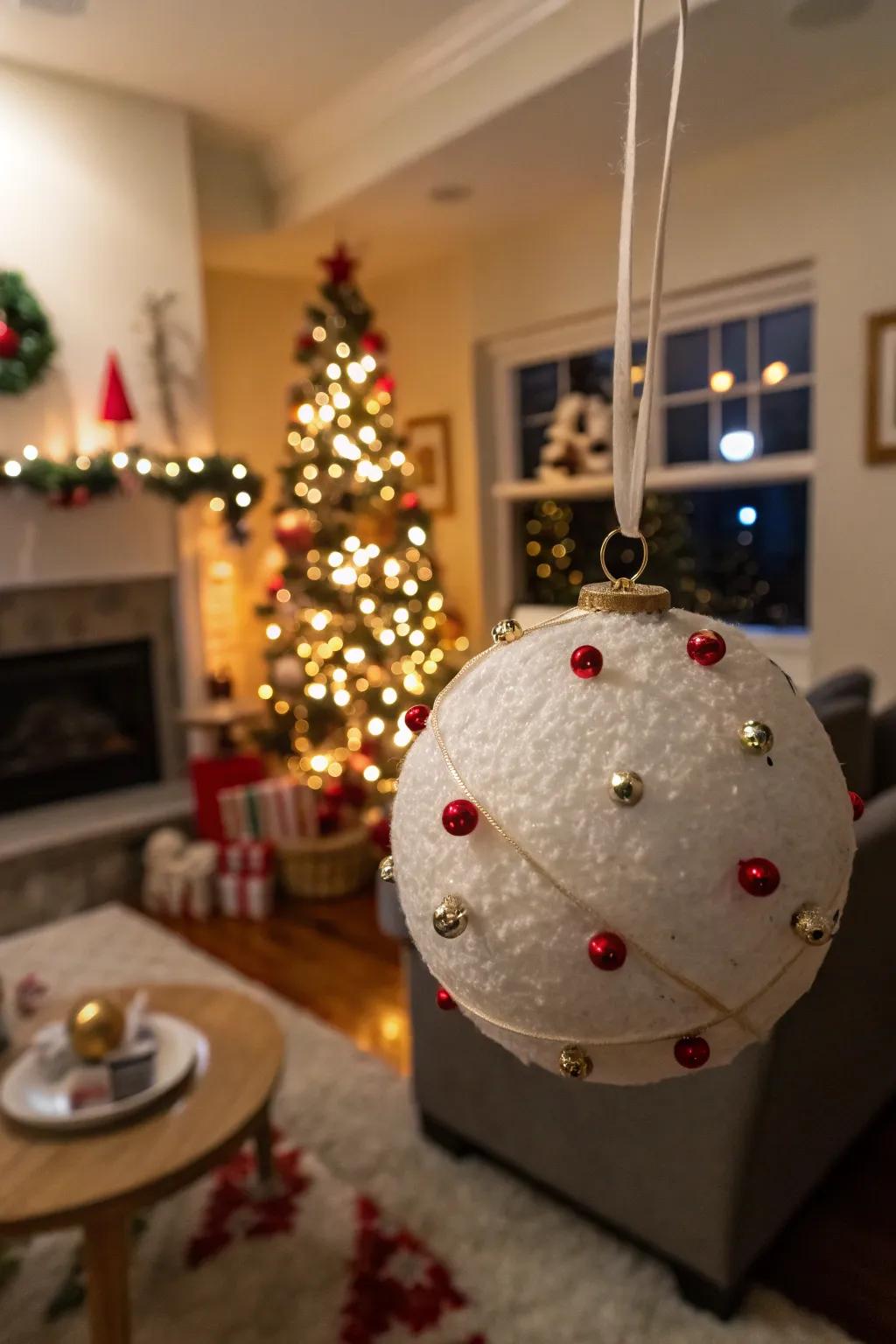 Jingle bell ornaments add a playful sound to your decor.