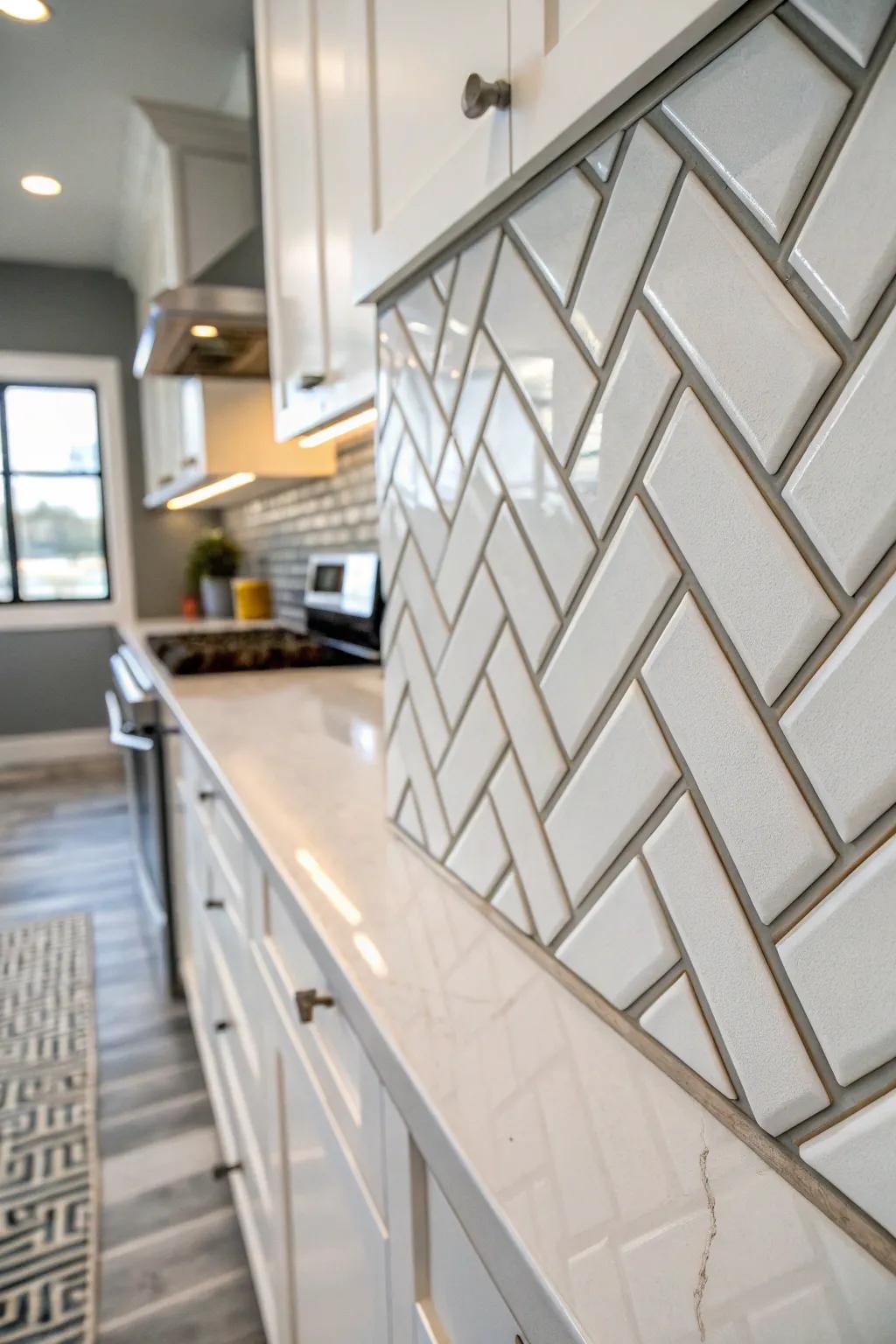 Elegant and stylish: the herringbone arrangement.