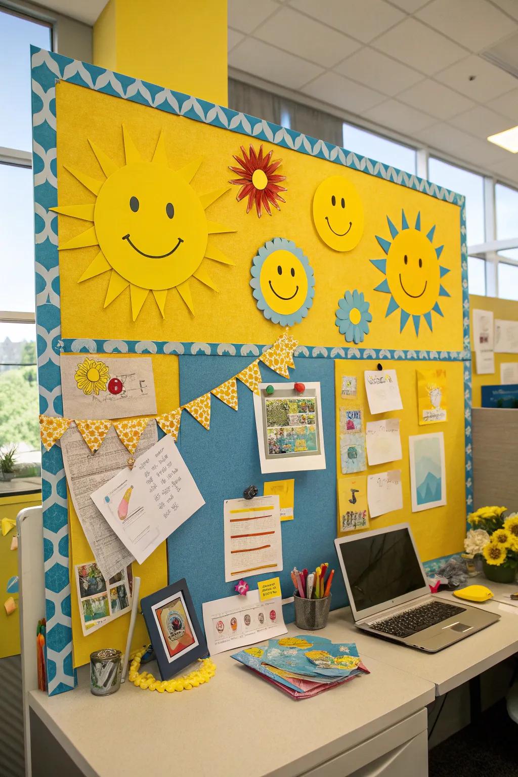 Spread sunshine and smiles with vibrant colors and cheerful sun faces.