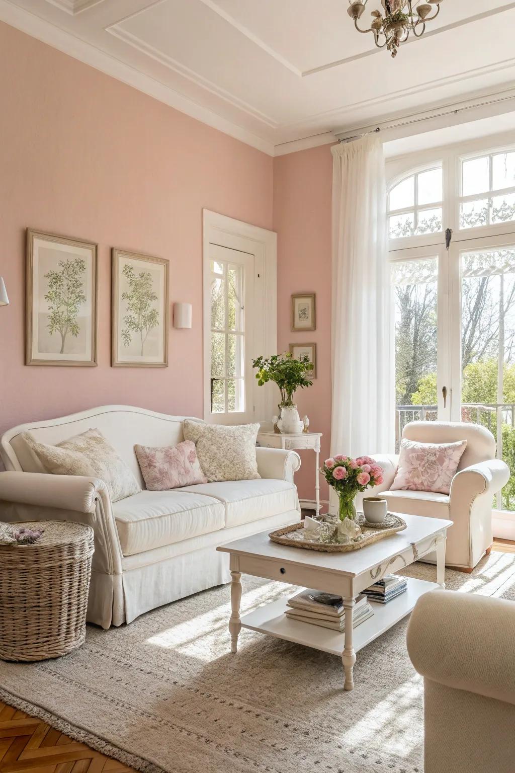 An airy and bright living room ideal for summer days.