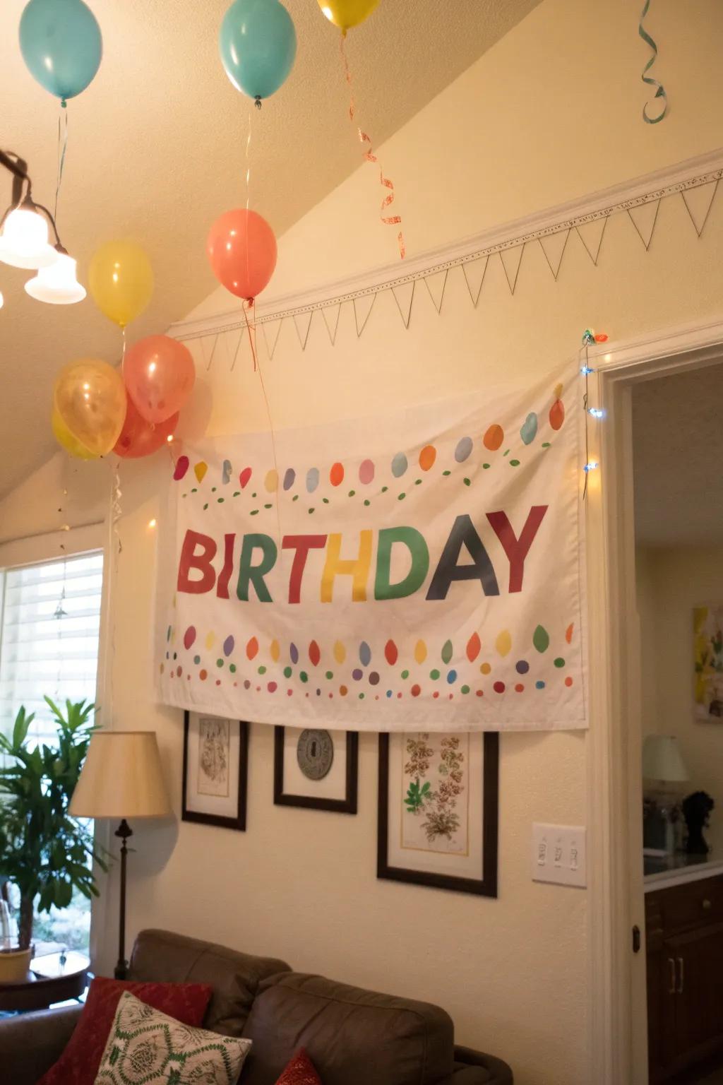 A custom banner gives a unique touch to the celebration.