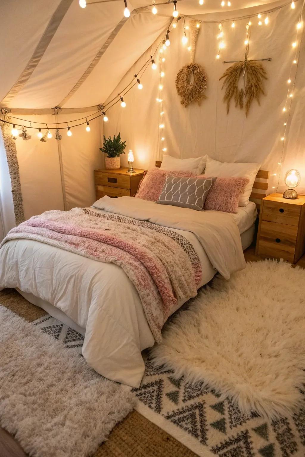 Improve comfort by using soft textures.