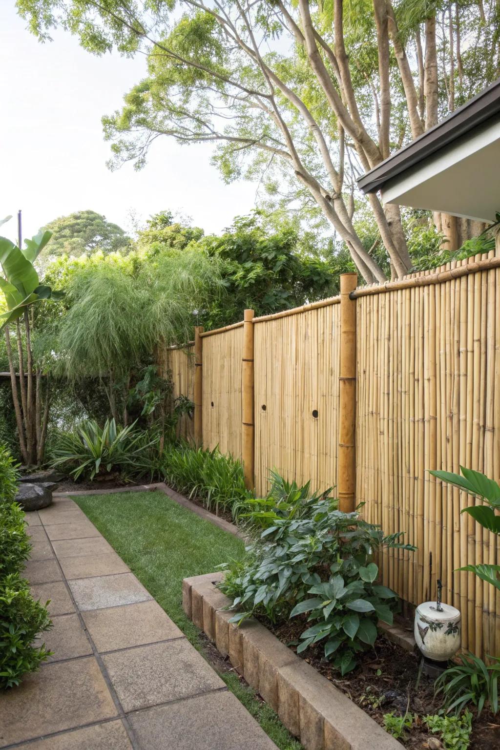 Handmade bamboo screens introduce a tropical ambiance to any location.