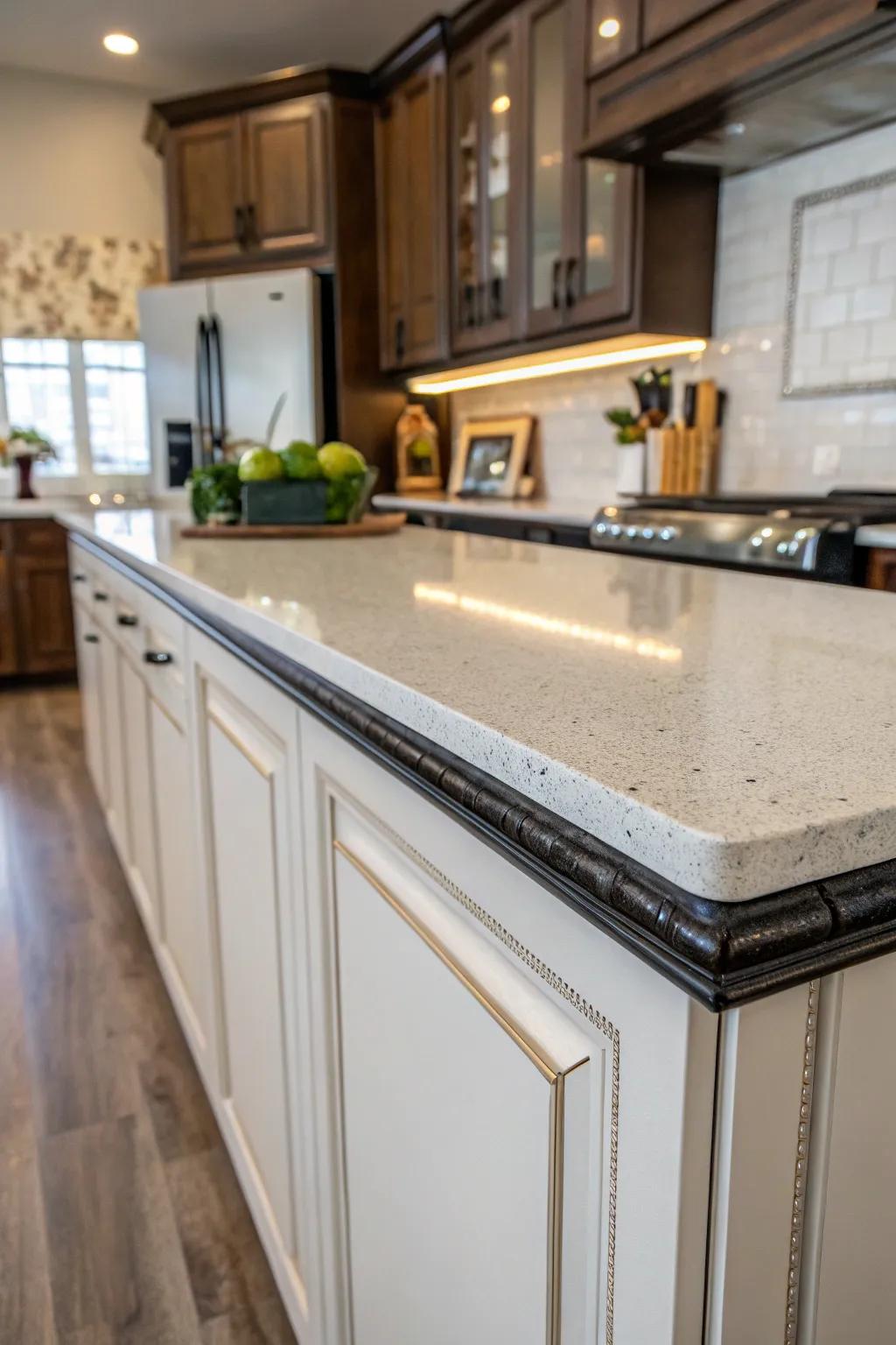 L-Shape trim is ideal for covering tabletop finishes.