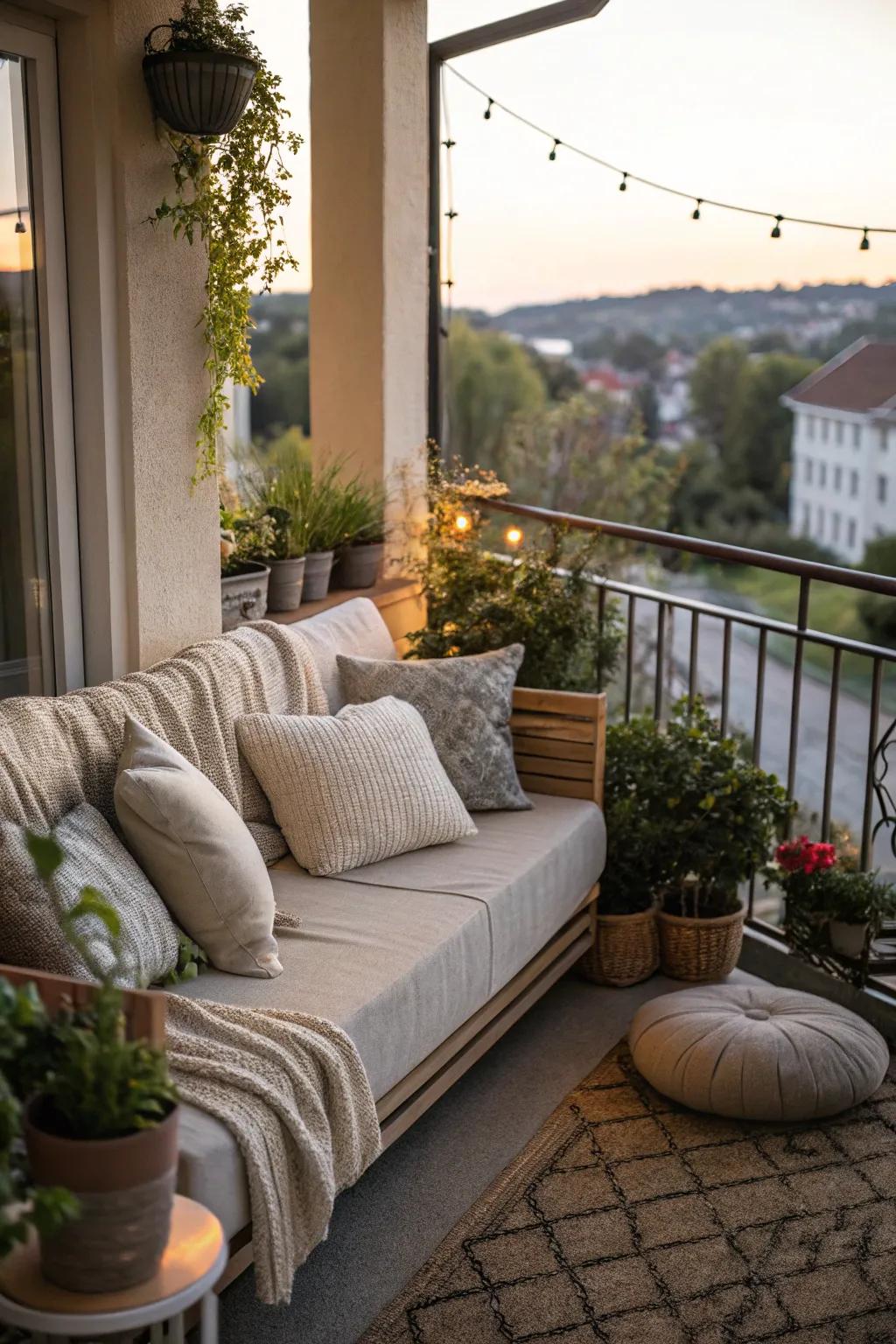 Develop a tranquil corner with comfortable seating and delicate accessories.