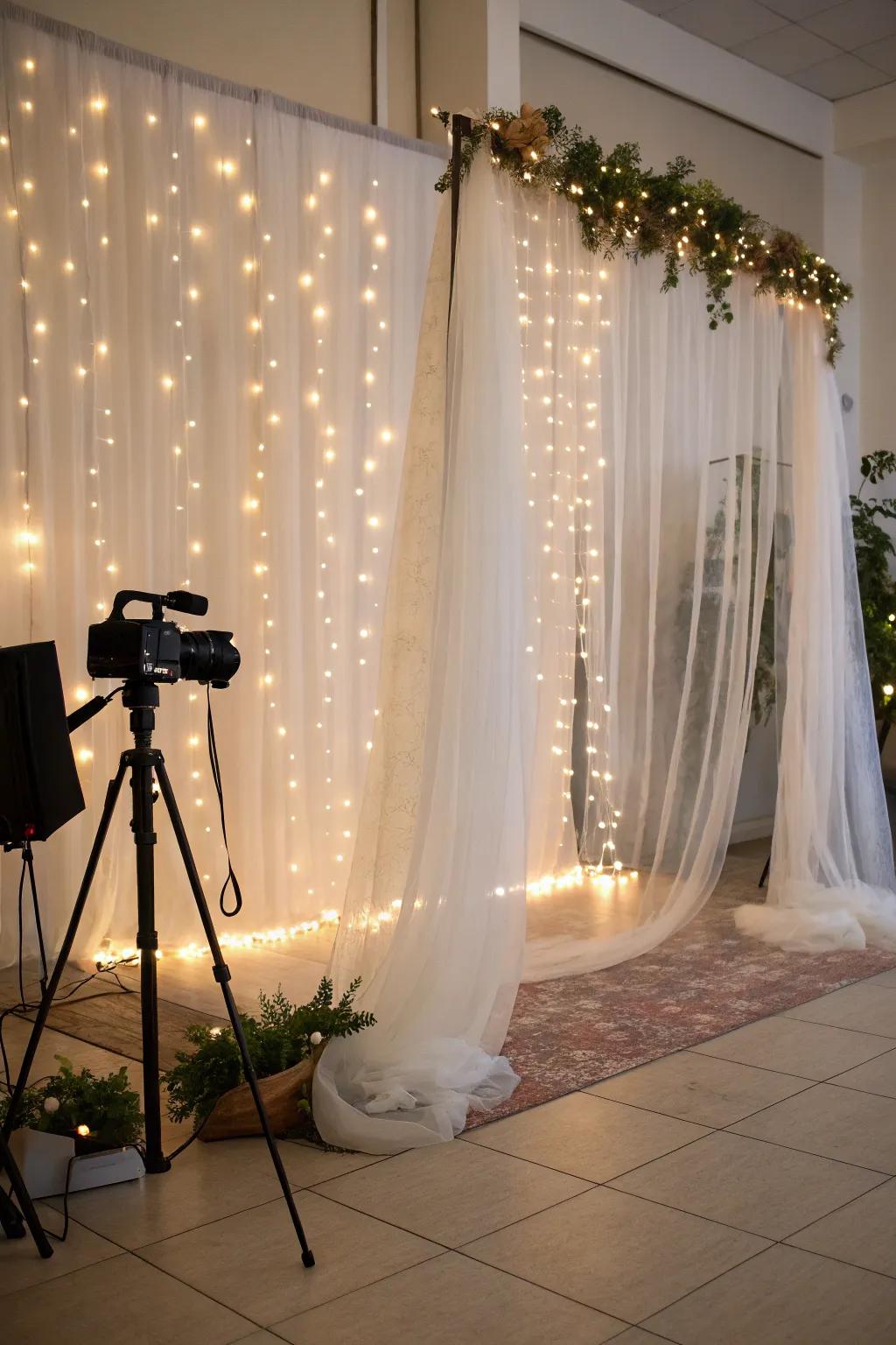 Create the atmosphere with a captivating netting backdrop.