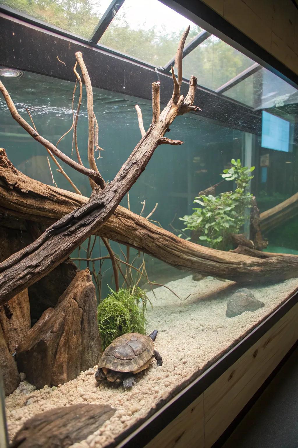 Driftwood introduces flair and amusement to your turtle's tank.