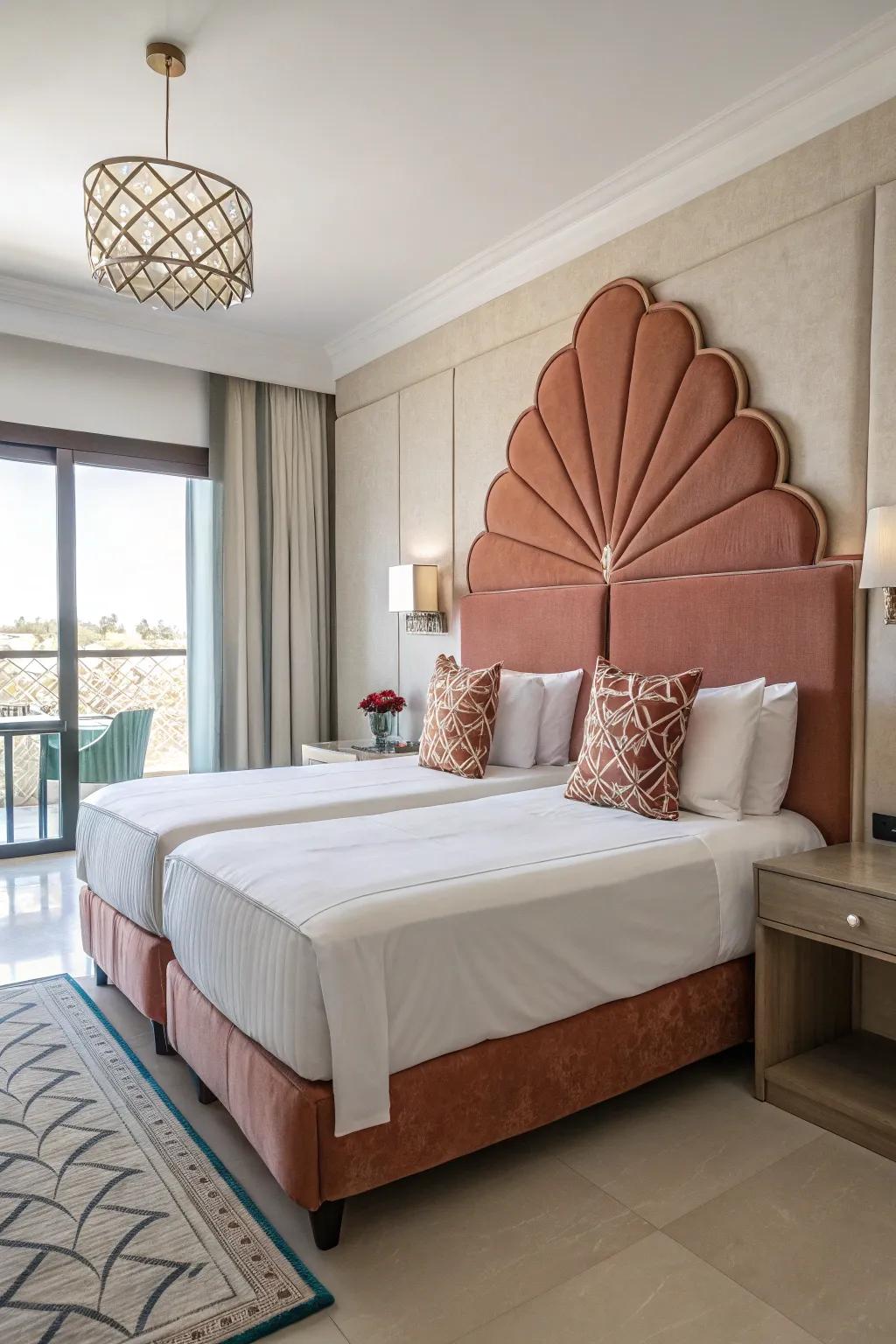 A striking headboard can easily make a twin bed the key focal point of any room.