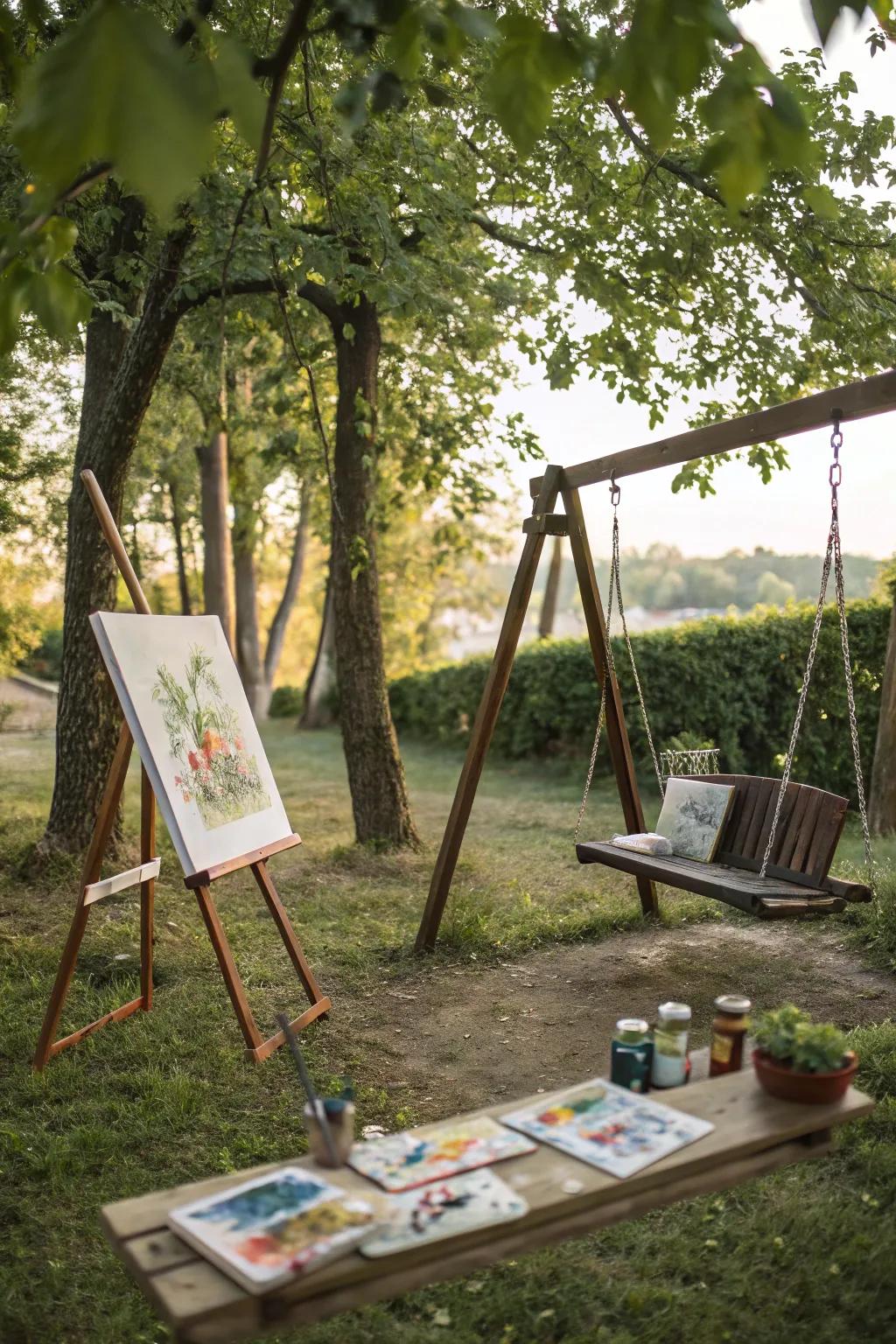 Unleash creativity in your backyard art nook.