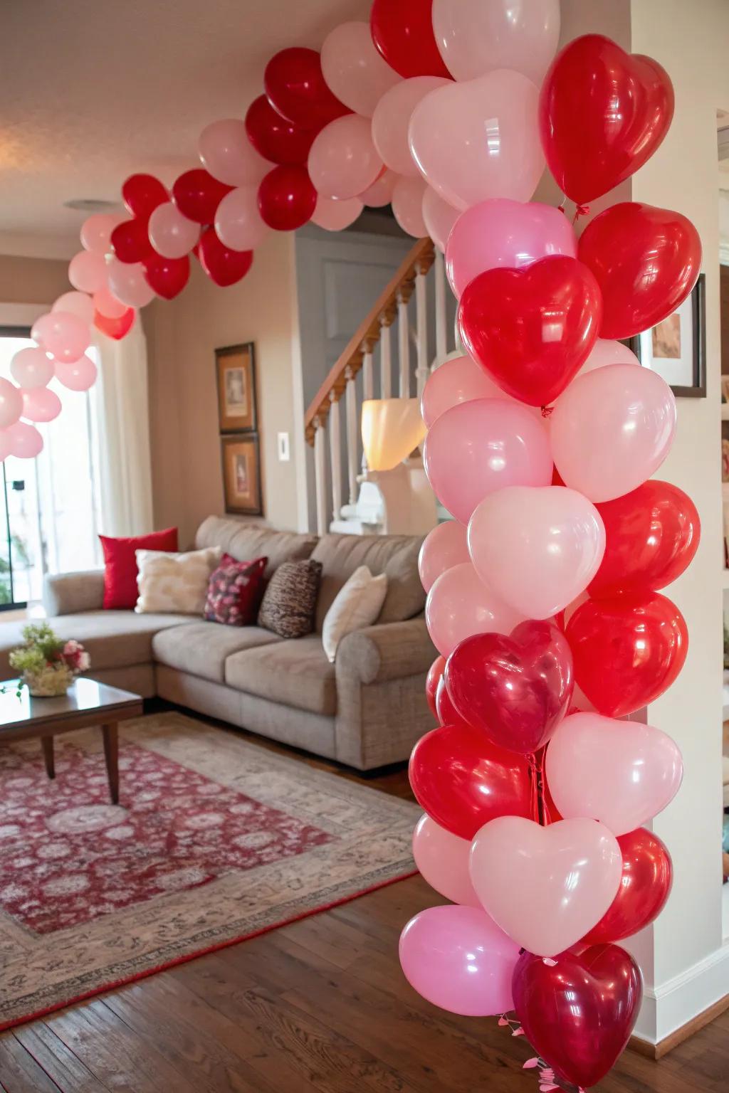 Playful heart-shaped balloon arrangement