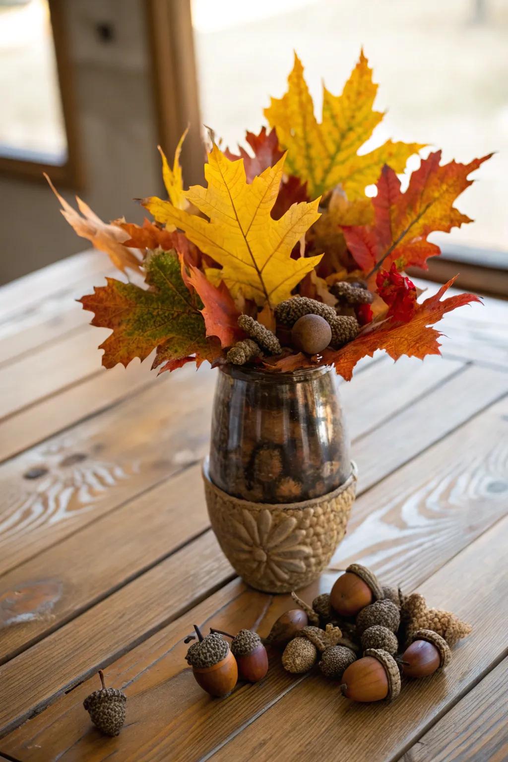 Seasonal touches like foliage can revolutionize your vase decoration.