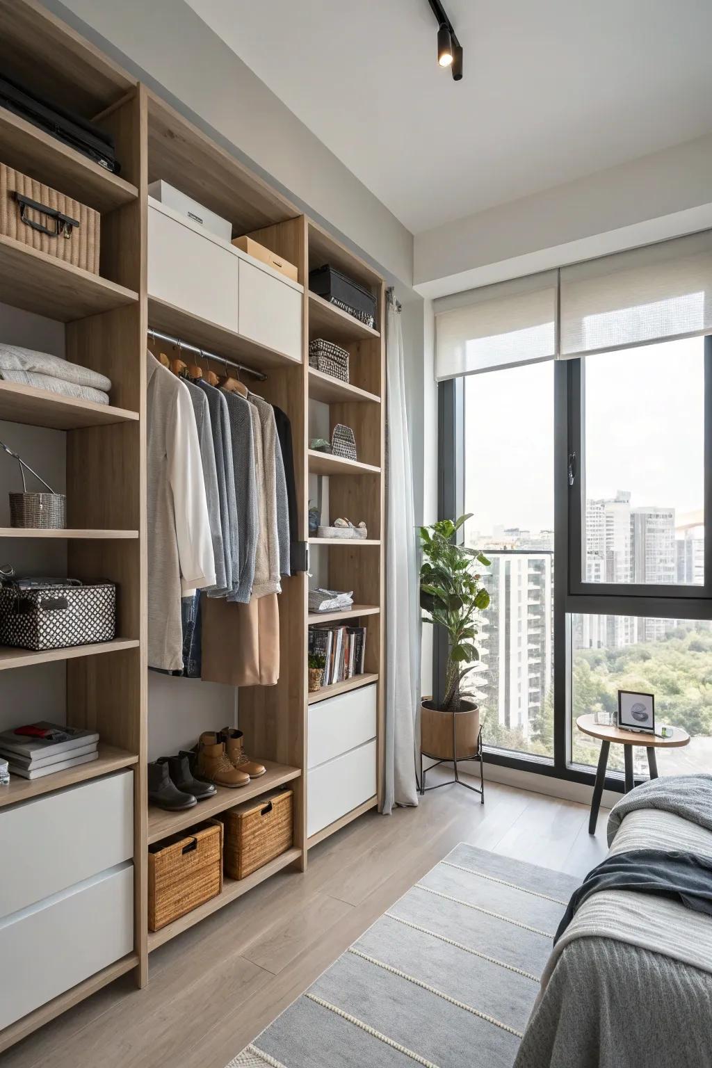 Elevate your storage solutions to create an open studio.