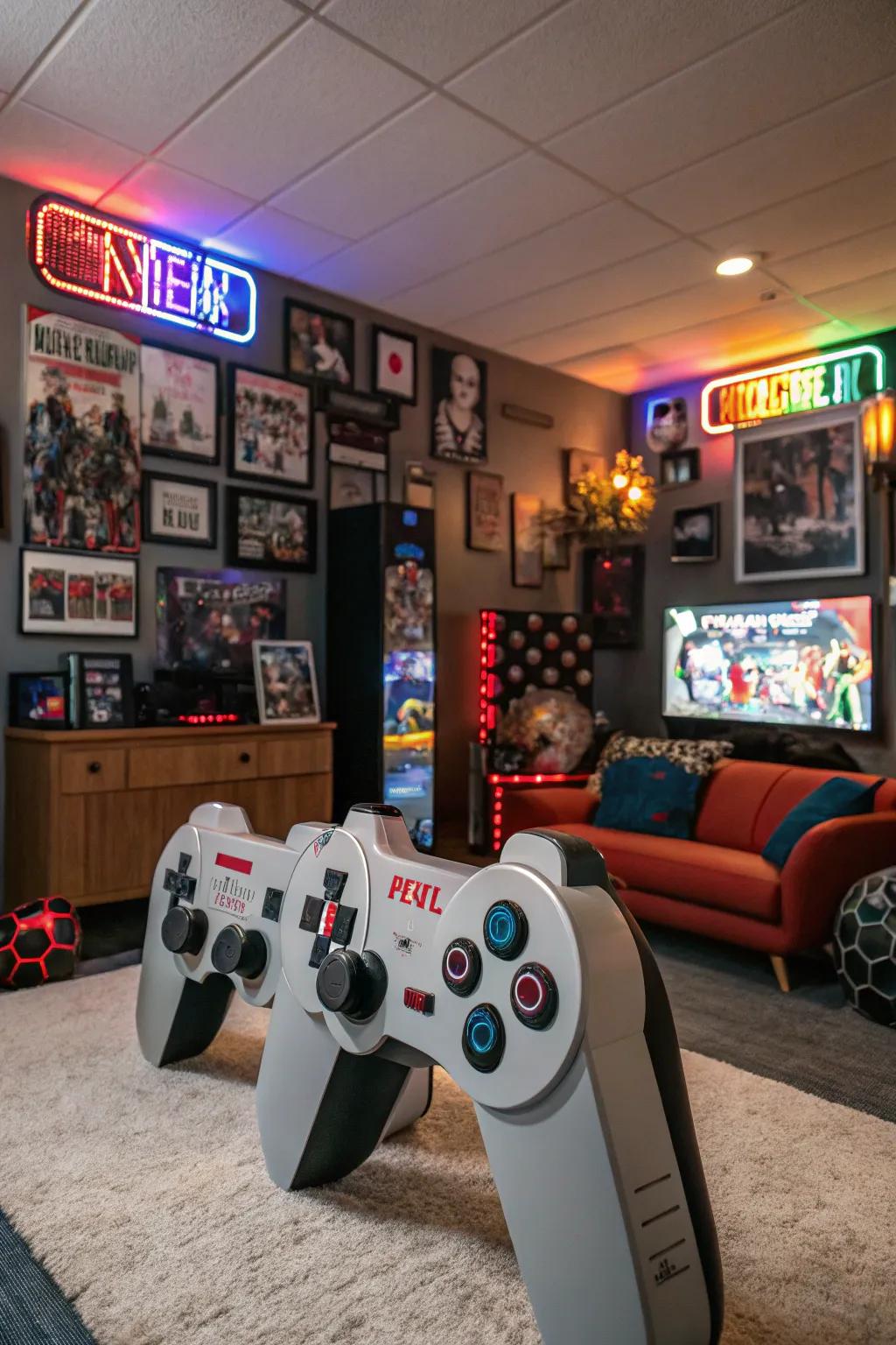 Oversized gamepads create a strong impact.