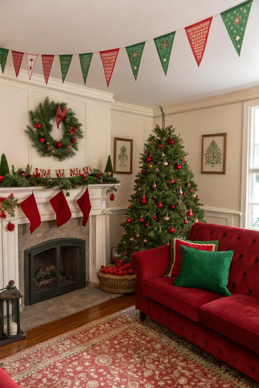 Classic Christmas colors create a timeless holiday look.