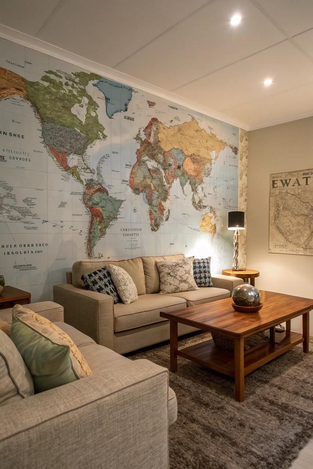 Outline your subsequent escapade through a captivating worldwide chart mural.