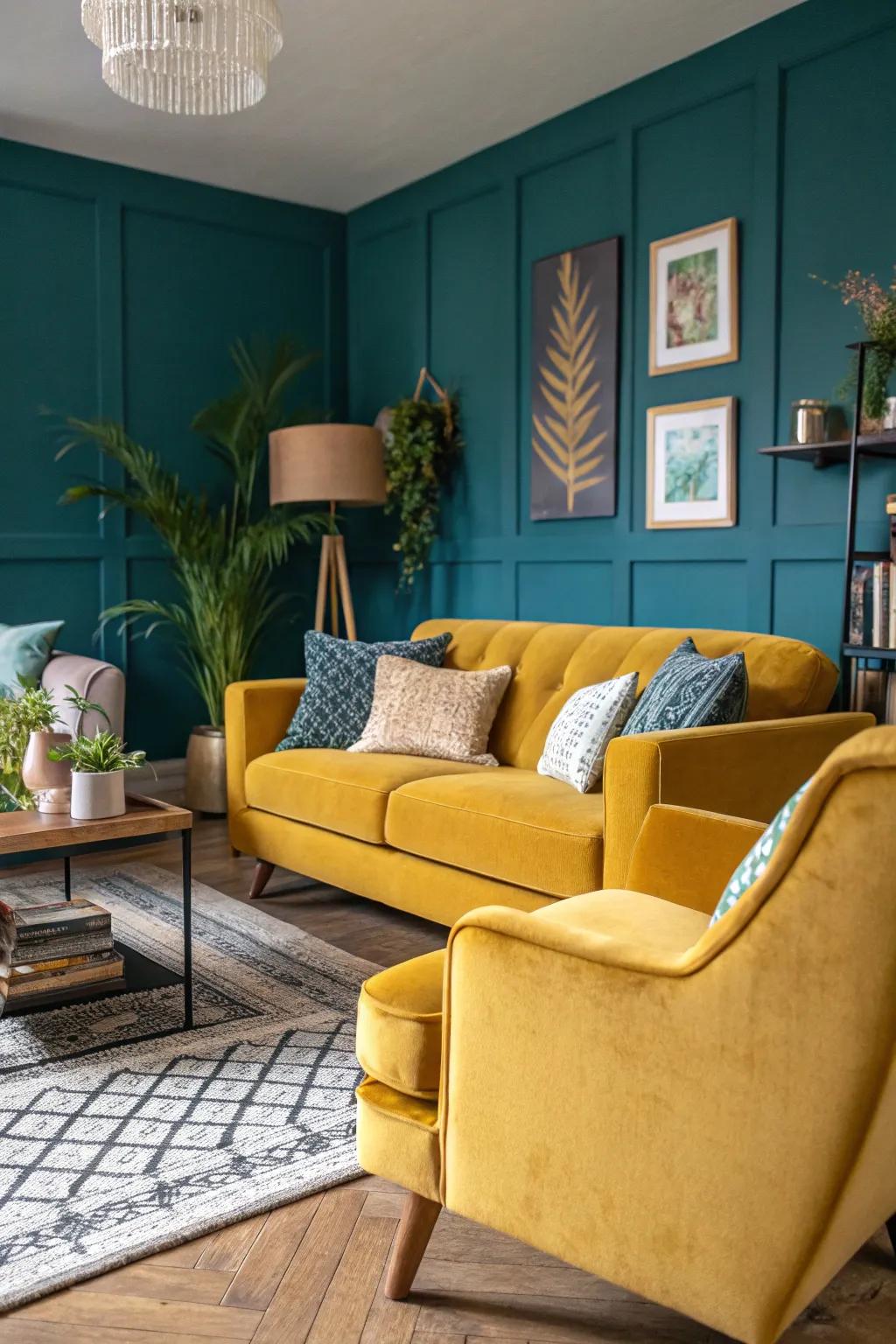 Achieve coordination between your walls and furnishings for a balanced look.