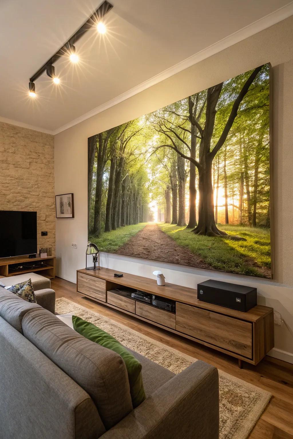 Scenes of nature usher in indoor tranquility.