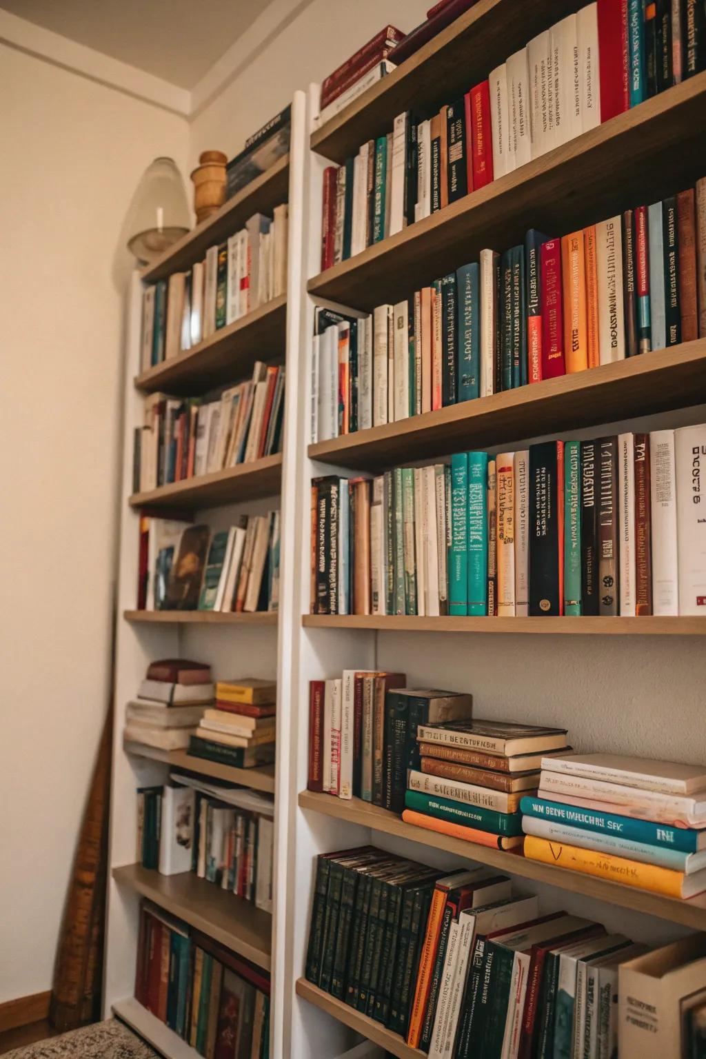 Fashion your personal literary haven with books on display.