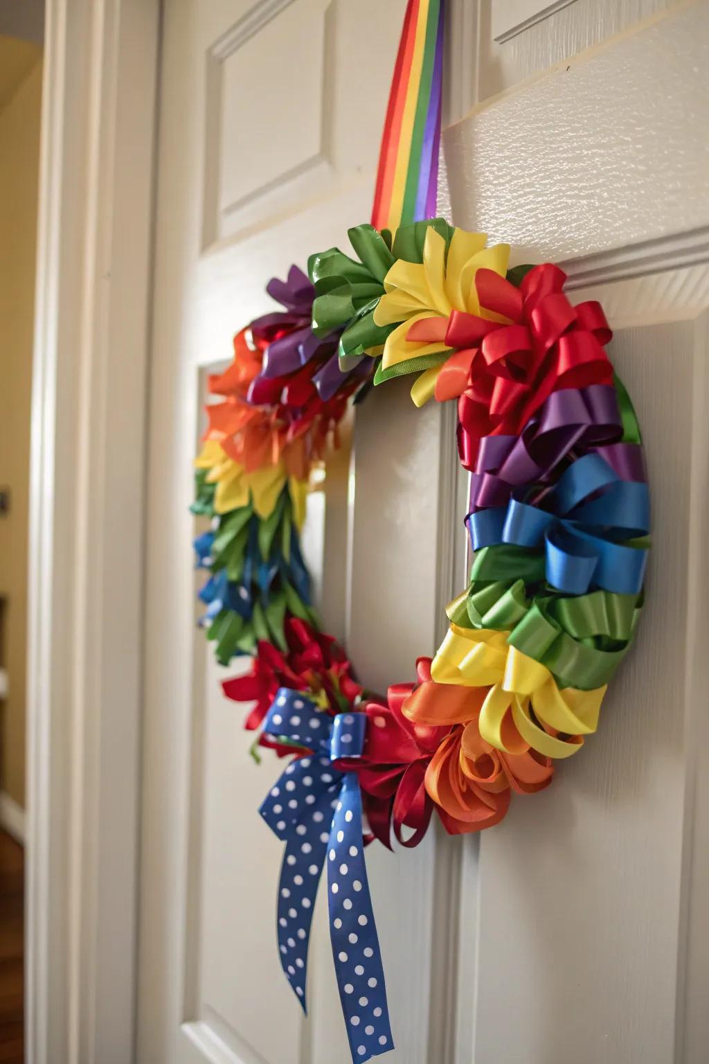 An attractive ribbon garland that welcomes guests with style.