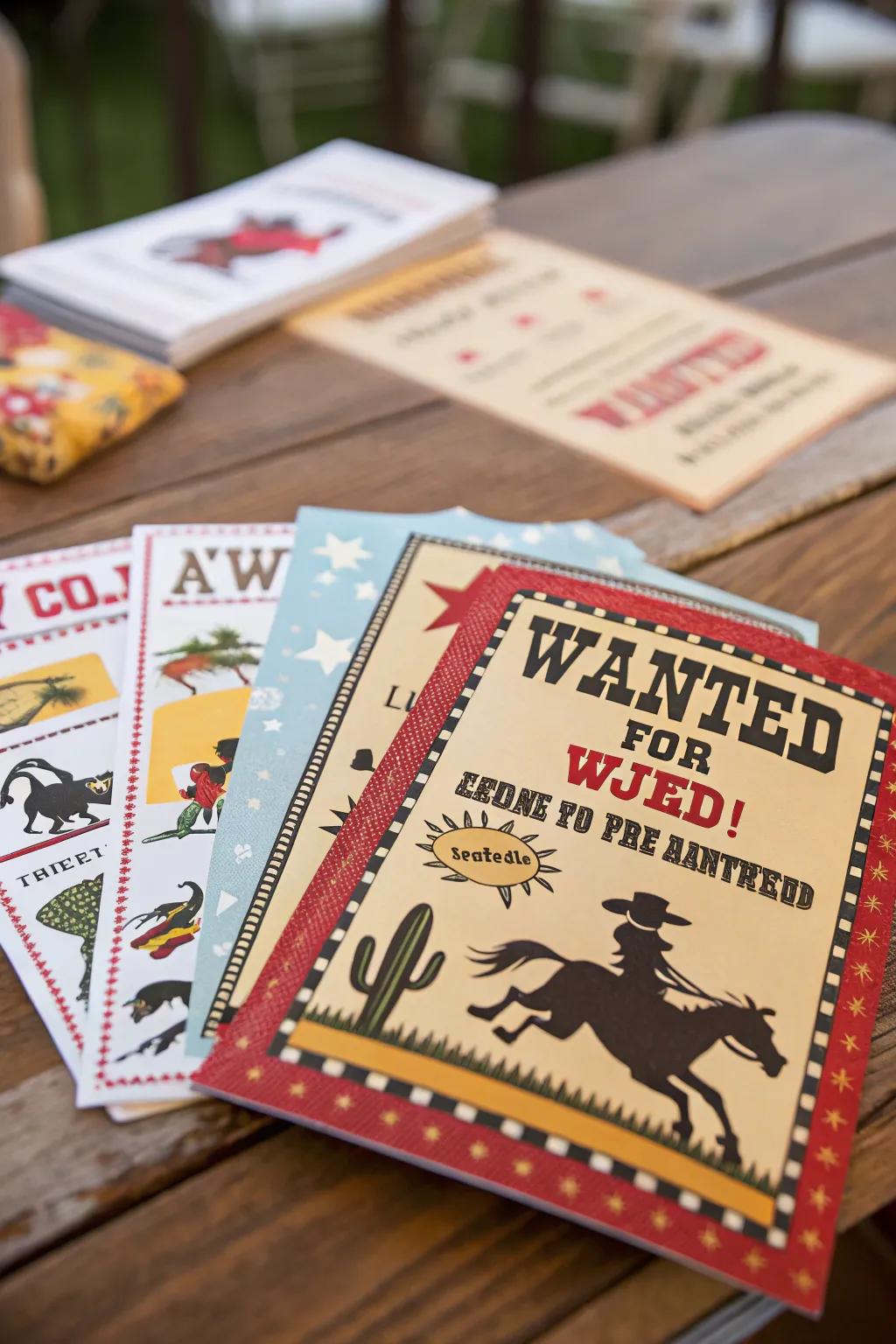 Outlaw announcement invites set the right Western mood.