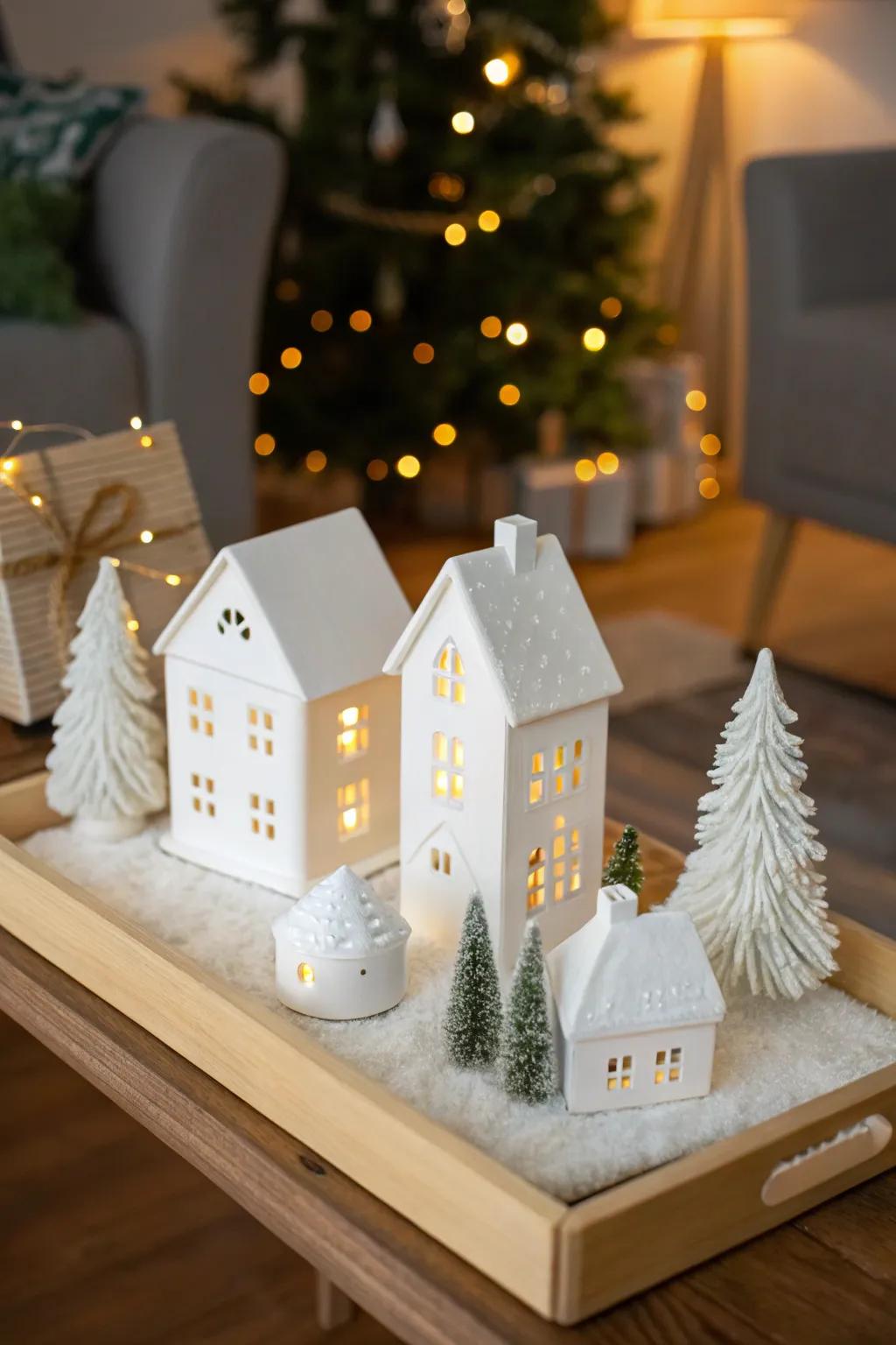 A tabletop winter wonderland appends whimsy and allure to your design.
