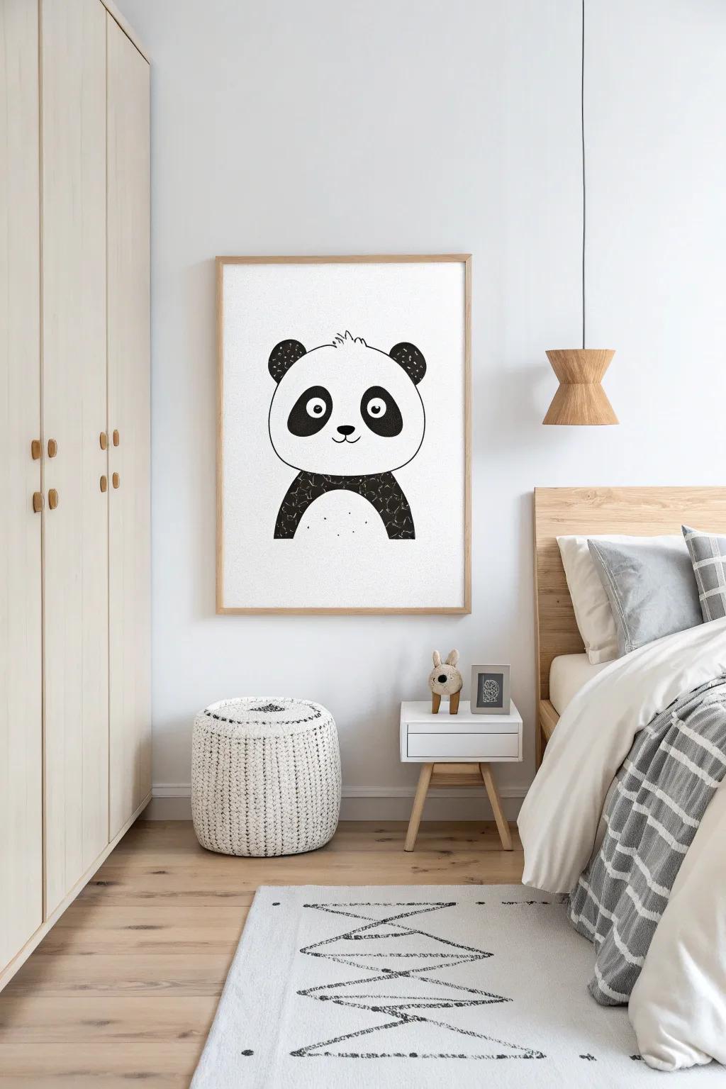 Simple yet endearing panda motif.