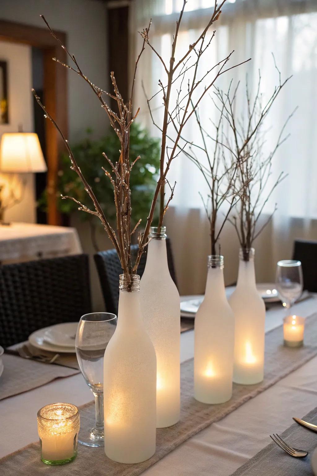 Smooth and sophisticated with iced finish bottles.