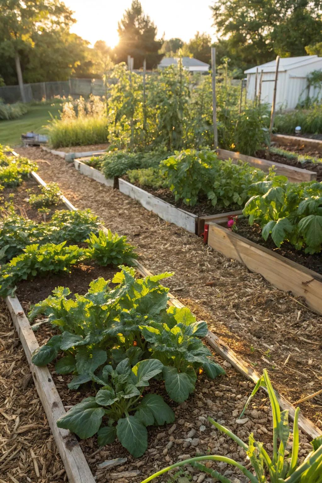 Mulching with <strong>wood chips</strong> is instrumental in sustaining moisture levels and managing weed presence in vegetable gardens.” loading=”lazy” class=”pimg”>
	</picture><figcaption>Mulching with <strong>wood chips</strong> is instrumental in sustaining moisture levels and managing weed presence in vegetable gardens.</figcaption></figure>
<p>Spreading a layer of <strong>wood chips</strong> as mulch can revolutionize your vegetable patch, diminishing the need for frequent watering and controlling weed proliferation. I can safely say my tomatoes have never looked so good!</p>
<h3>Maybe worth checking out:</h3>
<ul class=