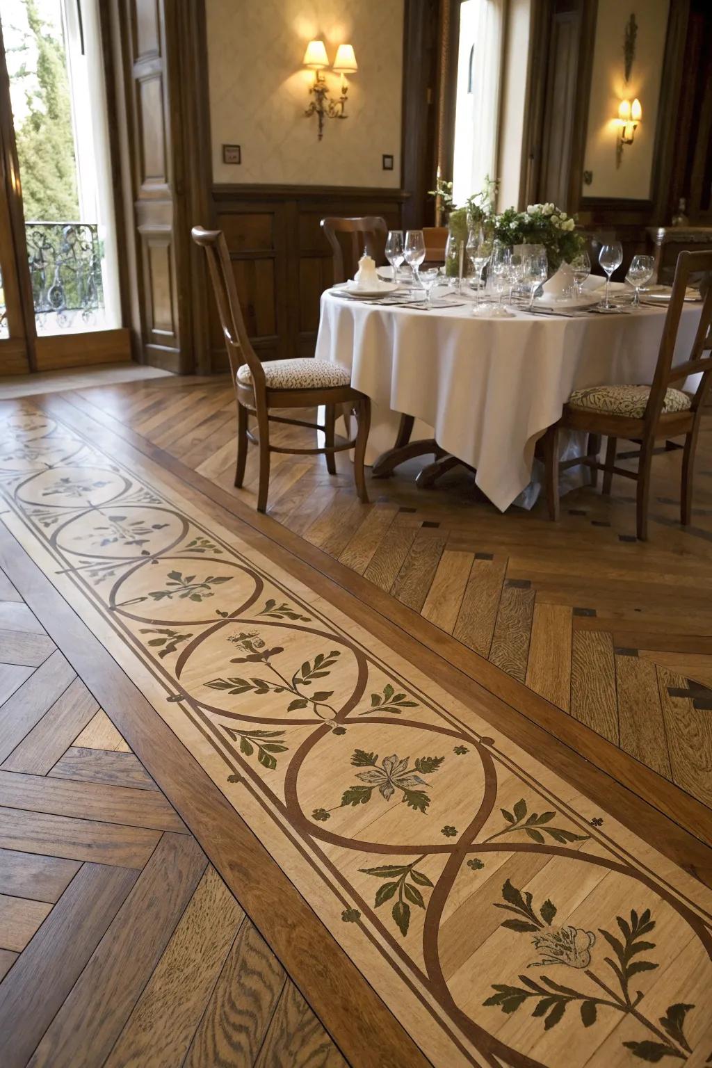 Personalized vine inlays deliver a special artistic touch.
