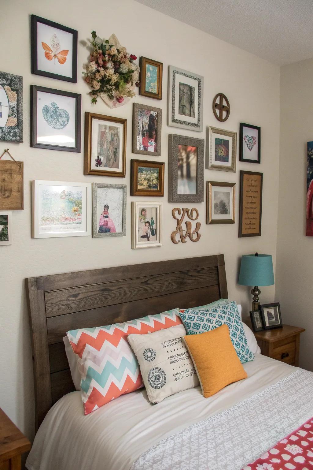 Personalized wall art adds character and charm.