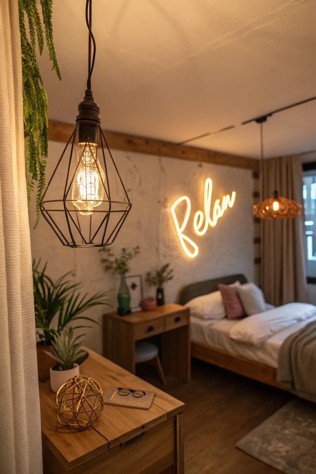 Innovative lighting solutions establish a contemporary and inviting ambiance