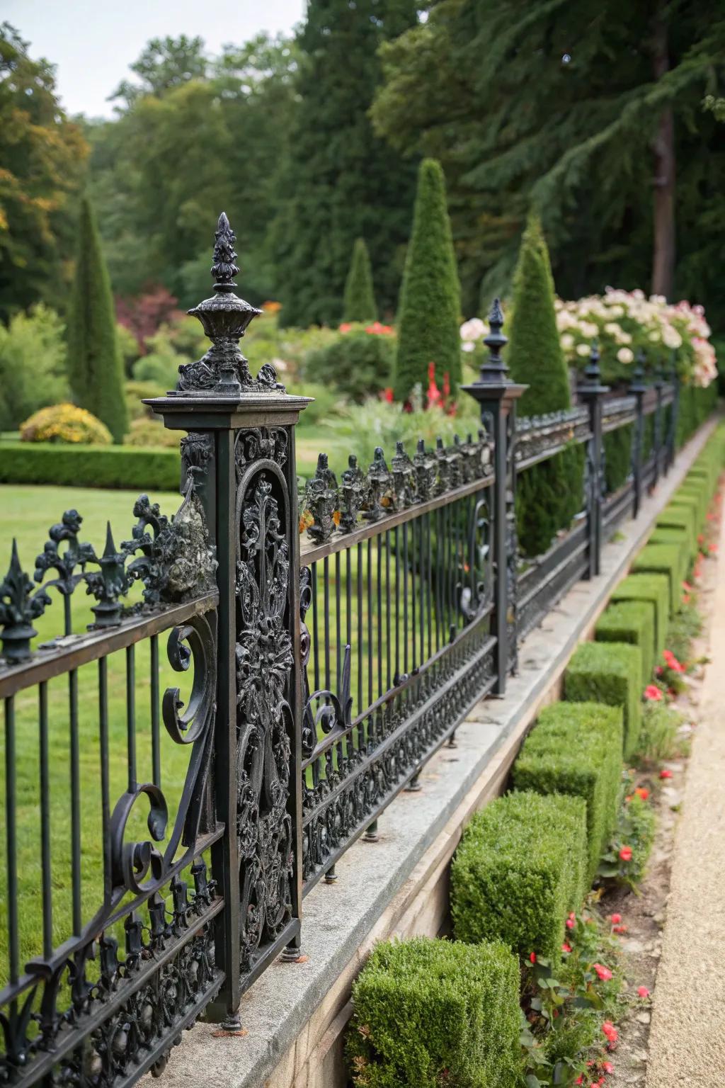 Introduce elegance with ornamental metal fencing.