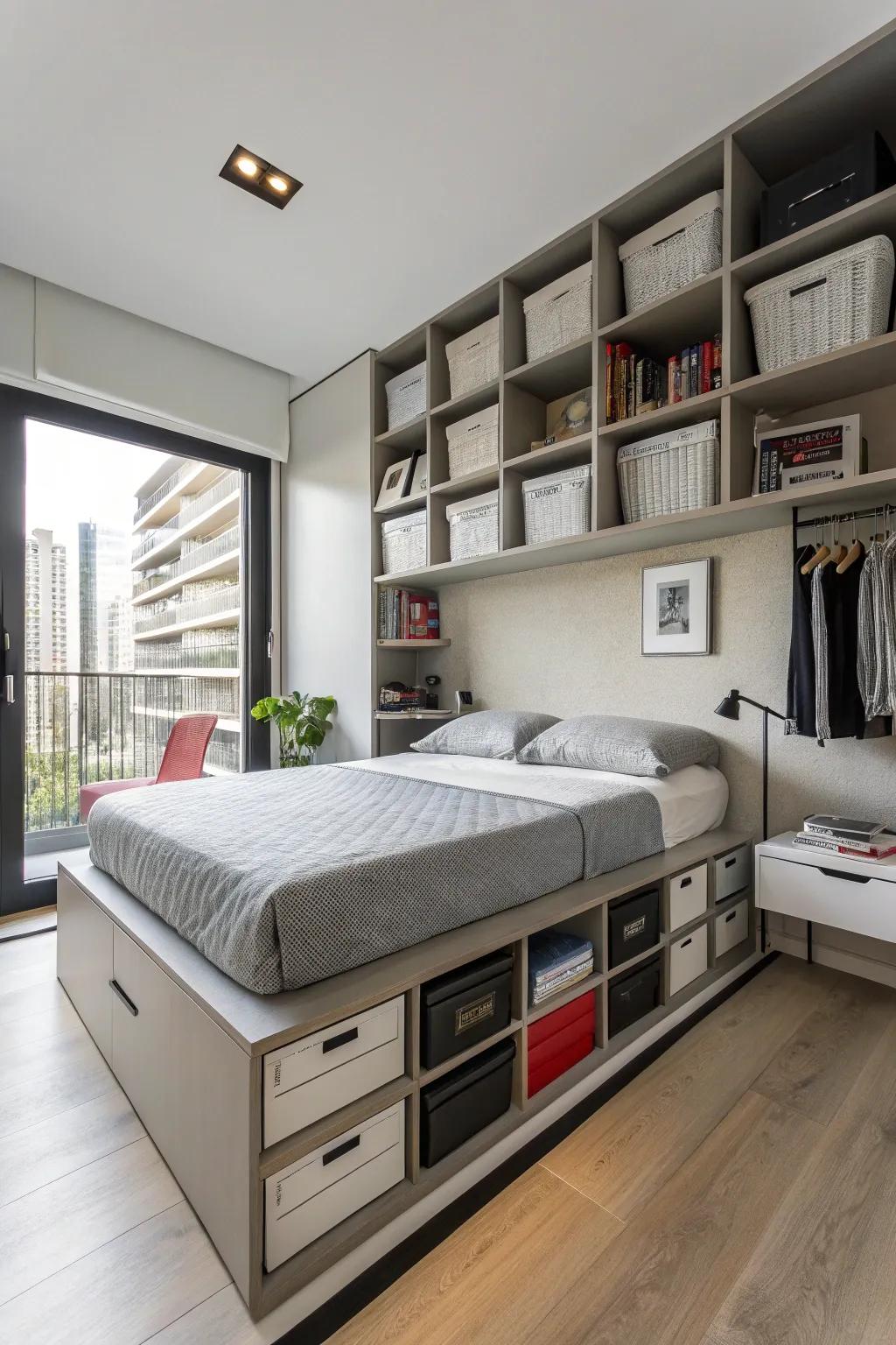 Smart storage keeps your studio tidy and free of clutter.