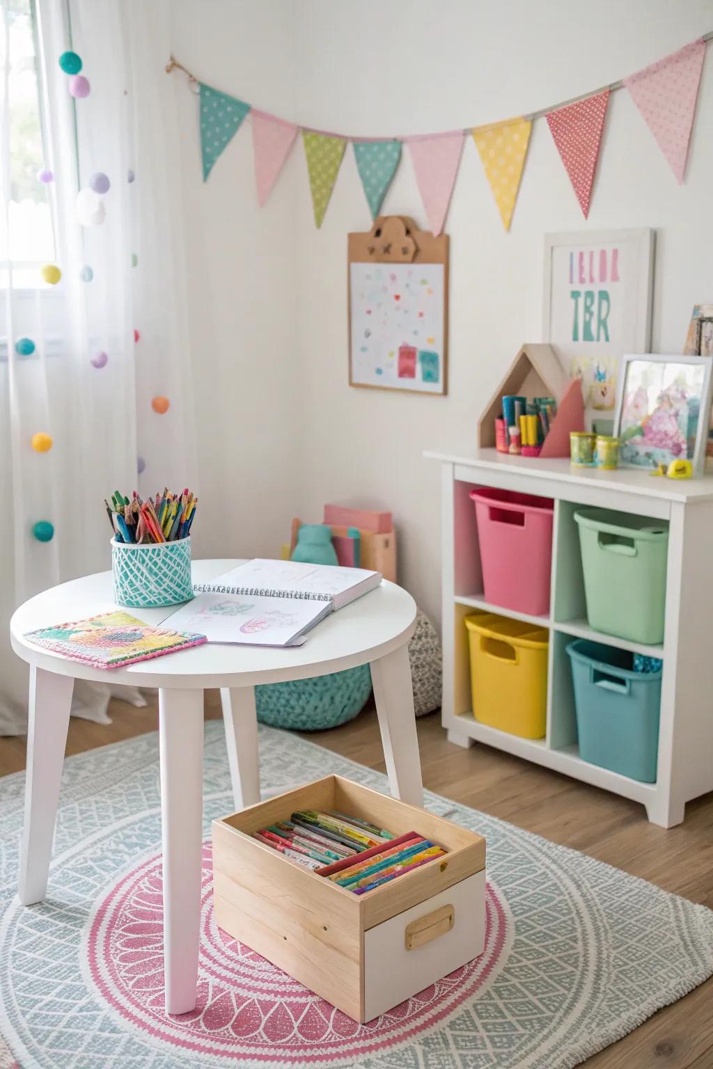 An artistic nook that fosters imaginative expression.