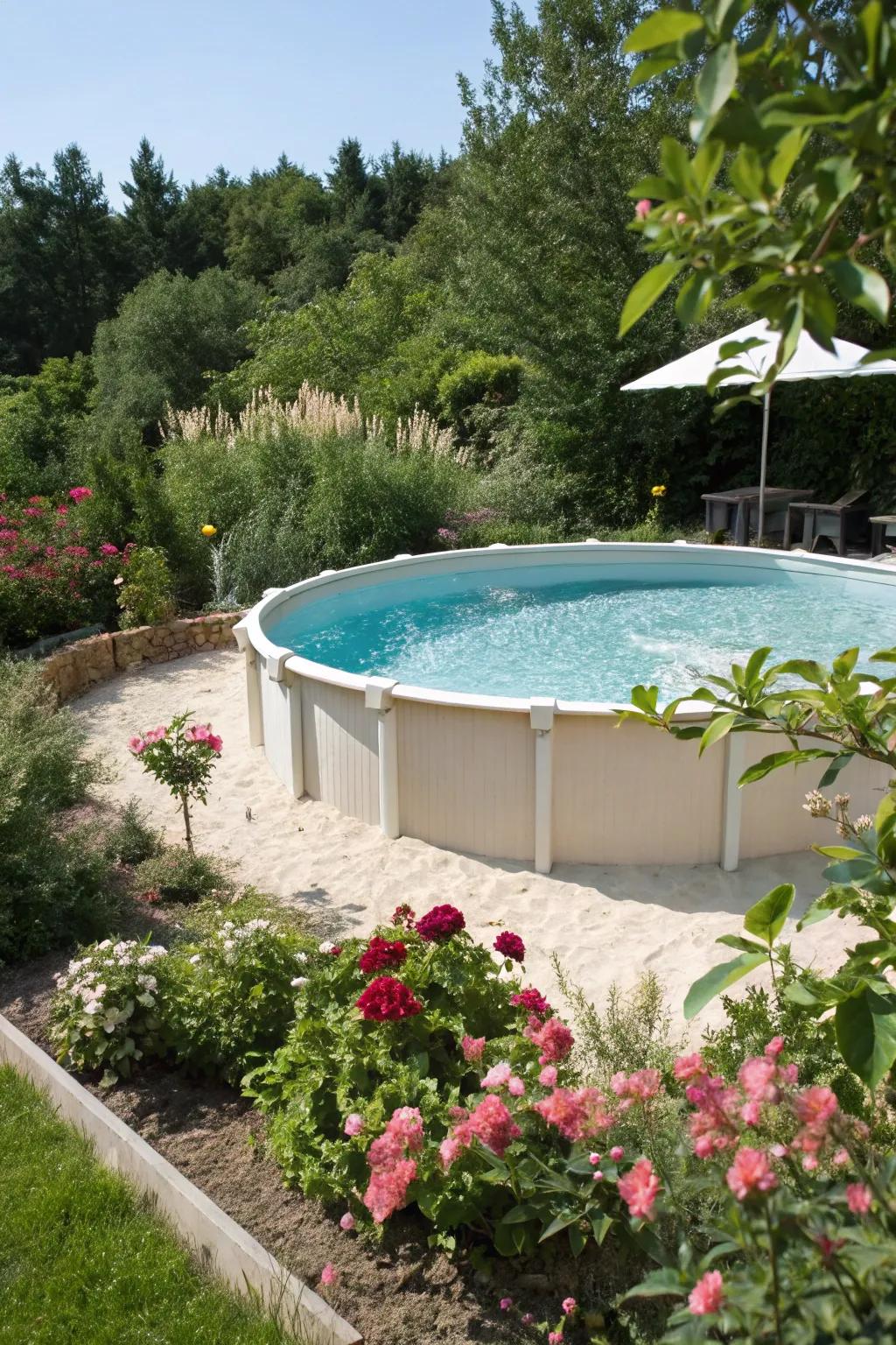 A smooth foundation creates a gentle and inviting base for your pool.