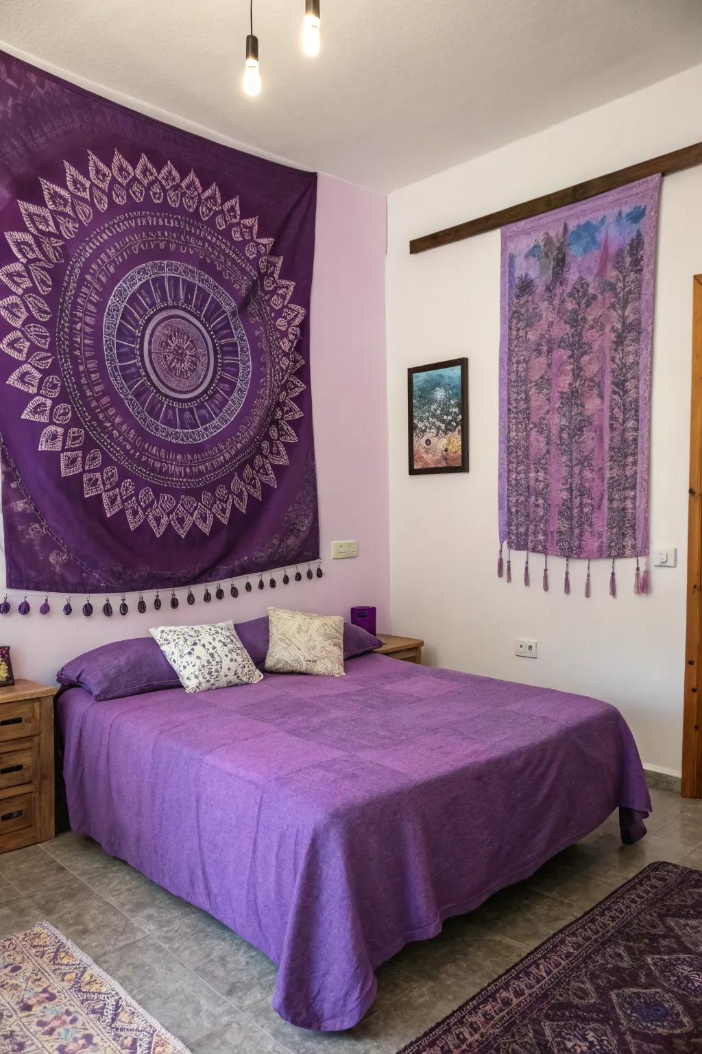 Express your style with purple wall art.