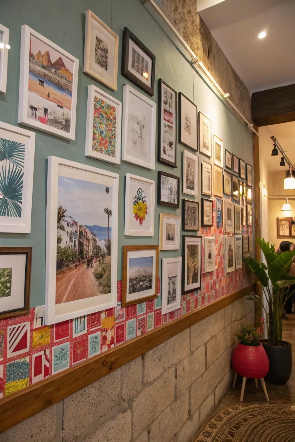 A curated wall of art brings character to your room.