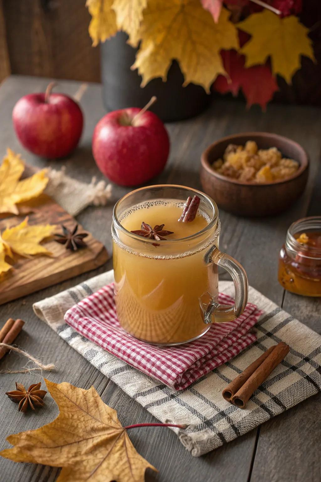 Ginger brew adds a spicy twist to traditional cider punch.