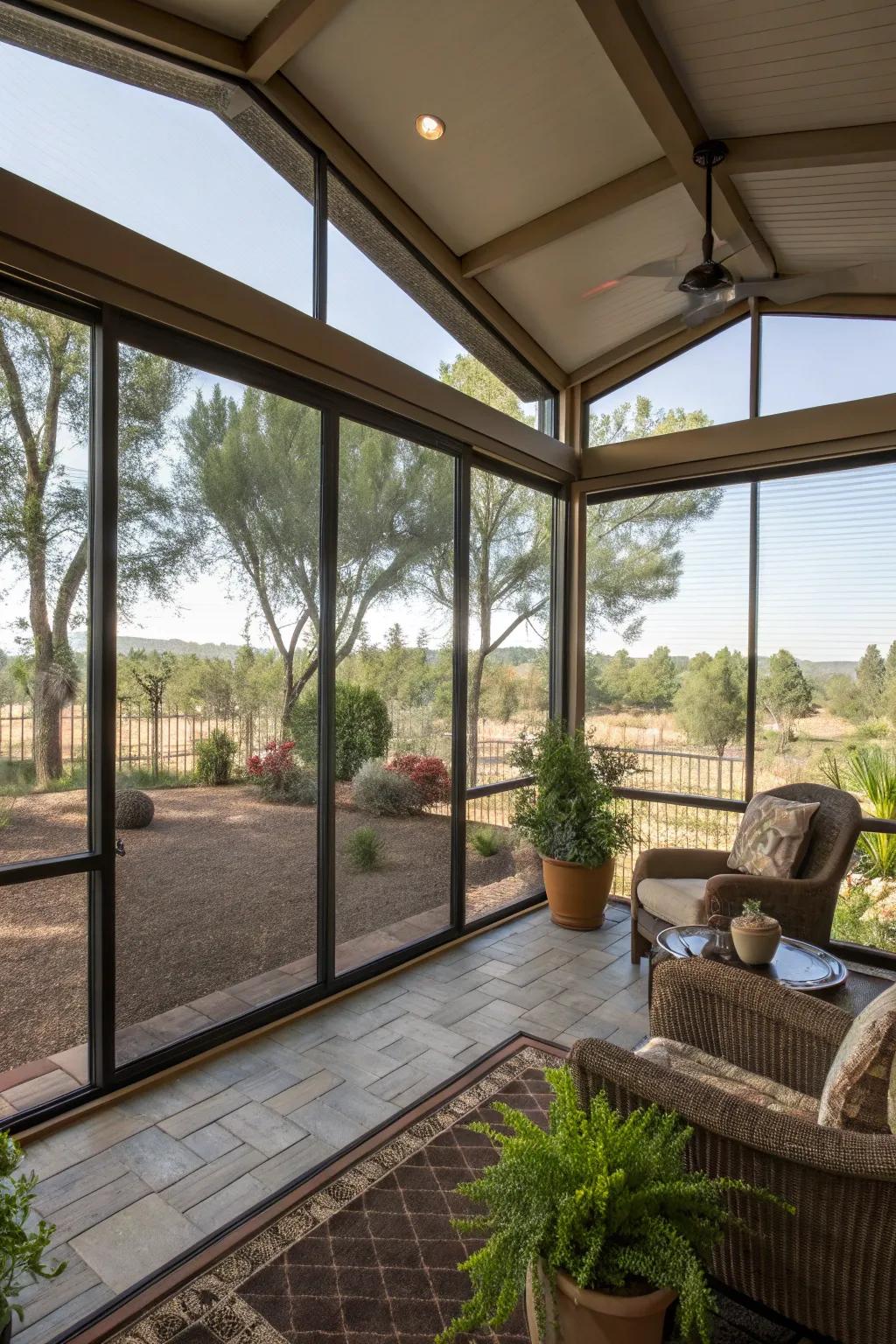 An insect-free retreat that has the comfort of a screened Arizona room.